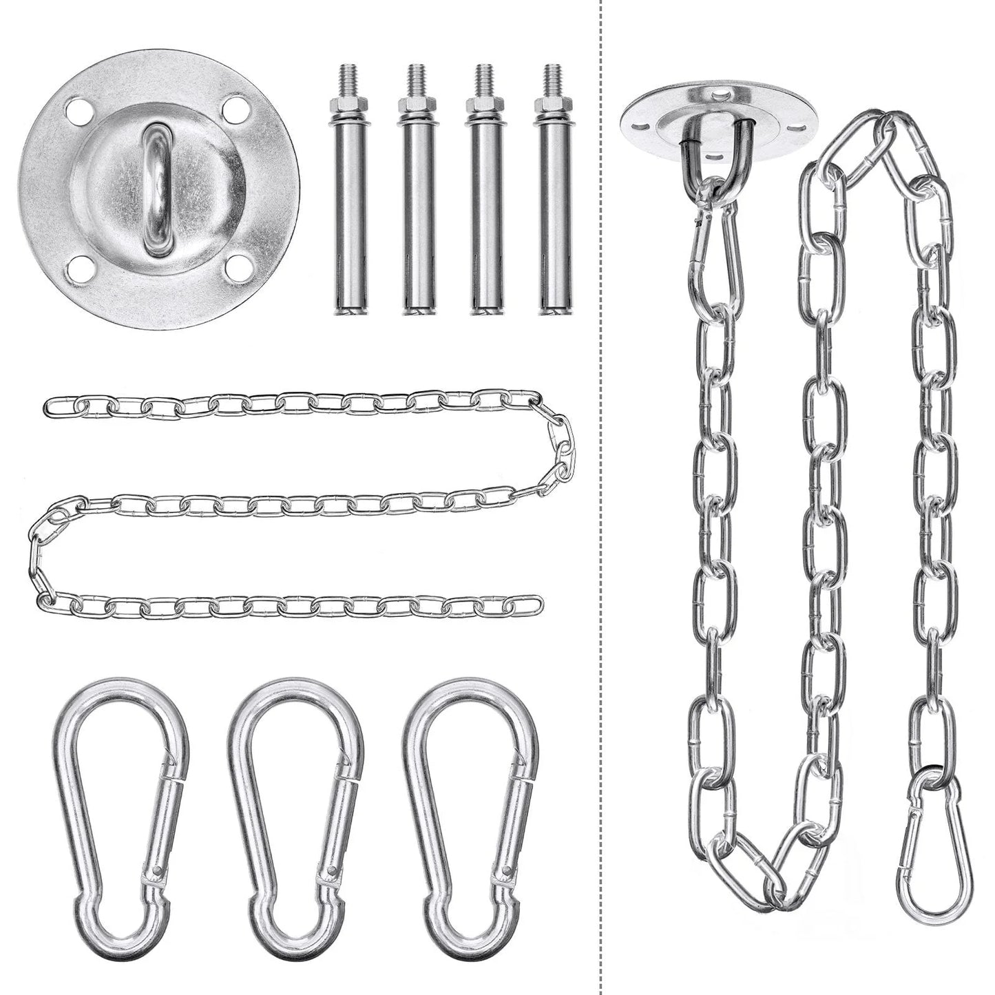 Garpans Hammock Chair Mounting Hardware Hanging Kit Ceiling Suspension Hammock Hook Kit Heavy Duty for Indoor Outdoor Yoga Gym Swing Chair Max 550 Lbs