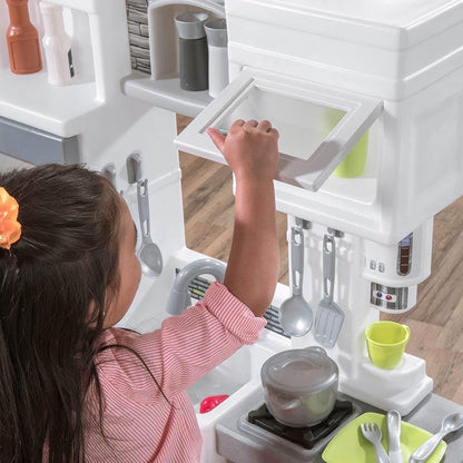 Step2 Downtown Delights Plastic Play Kitchen with 24 Piece Play Set