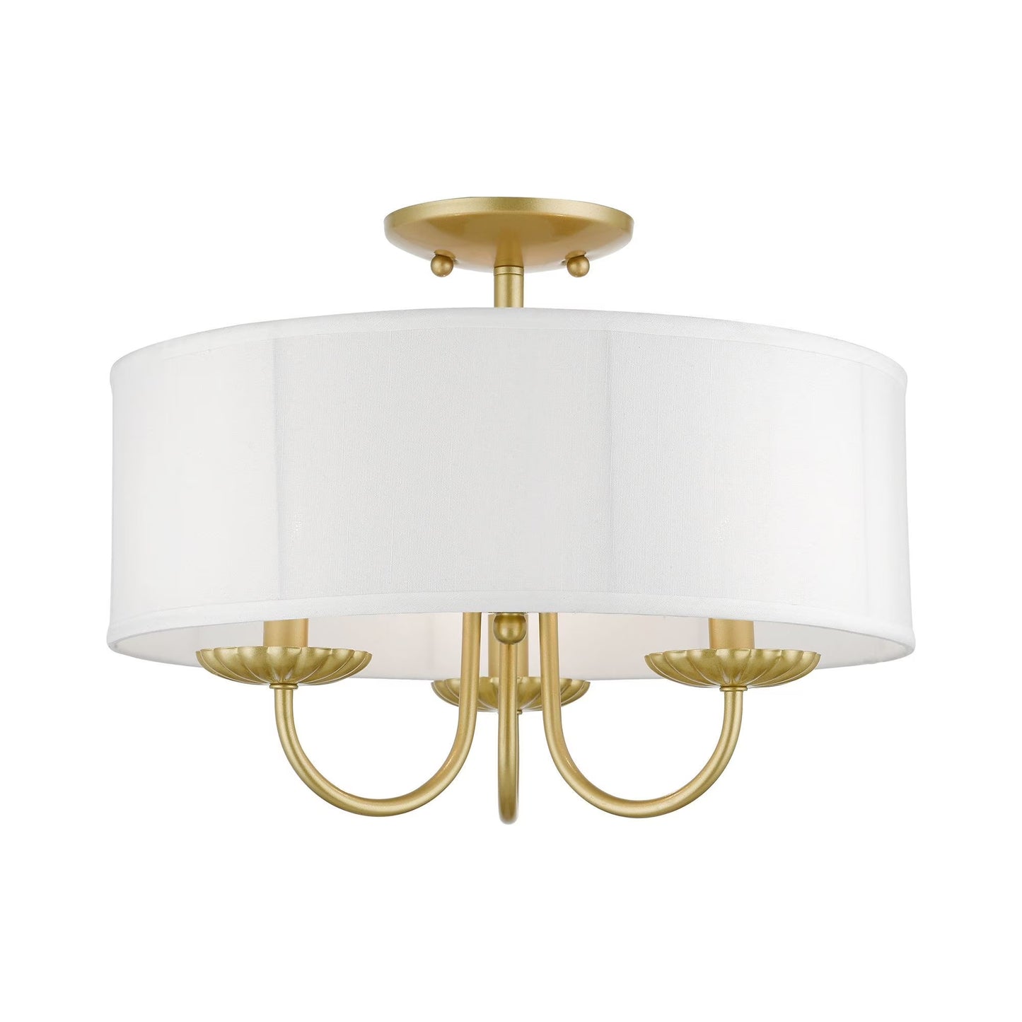 Livex Lighting - Brookdale - 3 Light Semi-Flush Mount In Transitional Style-12