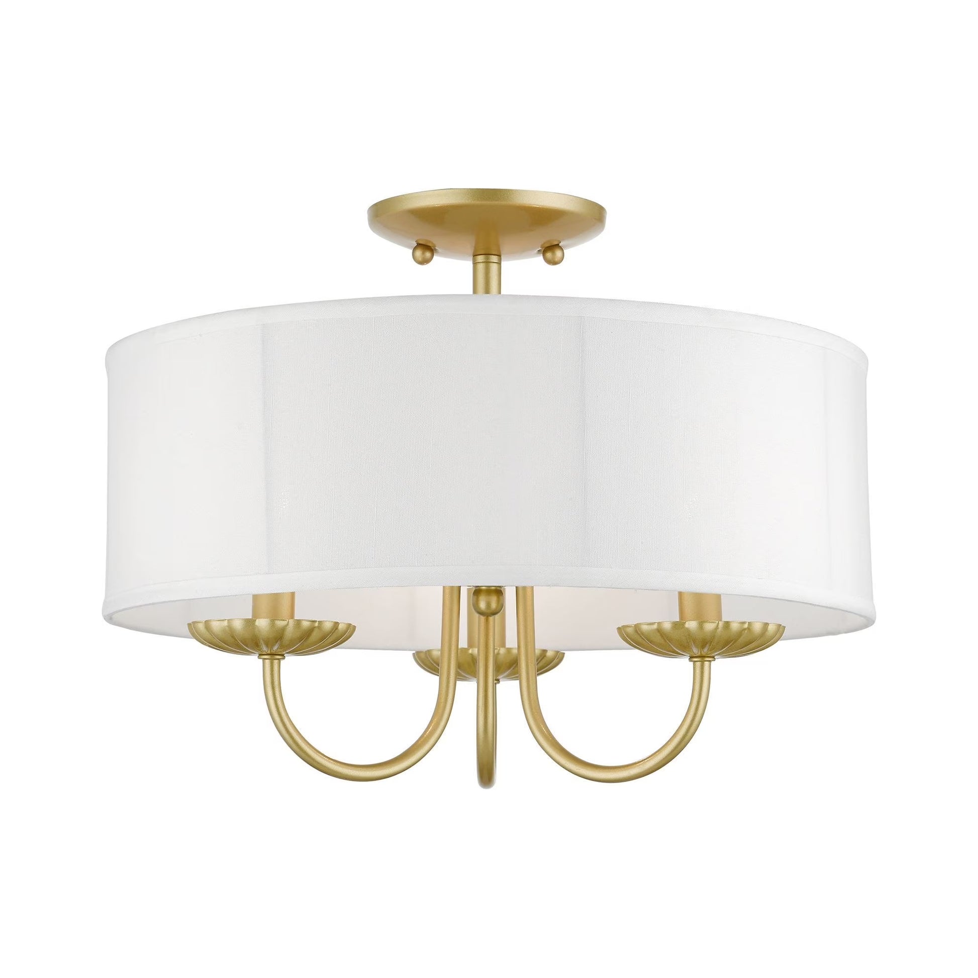 Livex Lighting - Brookdale - 3 Light Semi-Flush Mount In Transitional Style-12