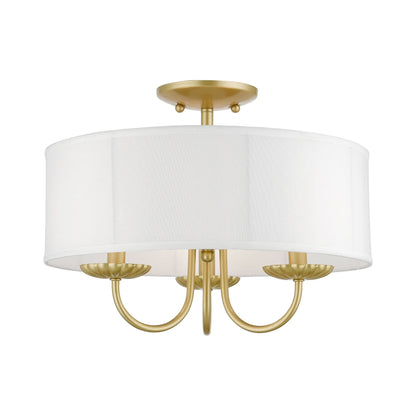 Livex Lighting - Brookdale - 3 Light Semi-Flush Mount In Transitional Style-12