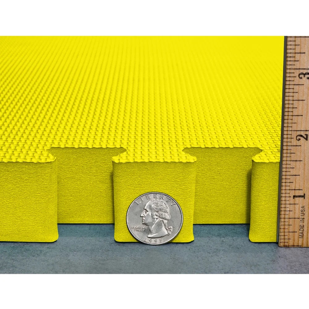 Meister X-THICK 1.5" Interlocking EVA Foam Mats - 2X Cushion for Wrestling, MMA Takedowns & Gymnastics - 2'x2' Tiles - Black - 10 Tiles (40 Sqft)