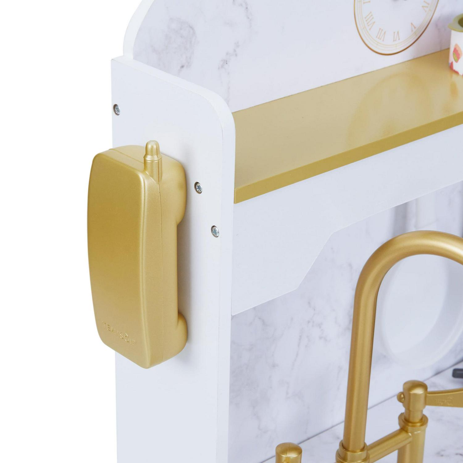Teamson Kids Petite Versailles Classic Play Kitchen with Accessories. White