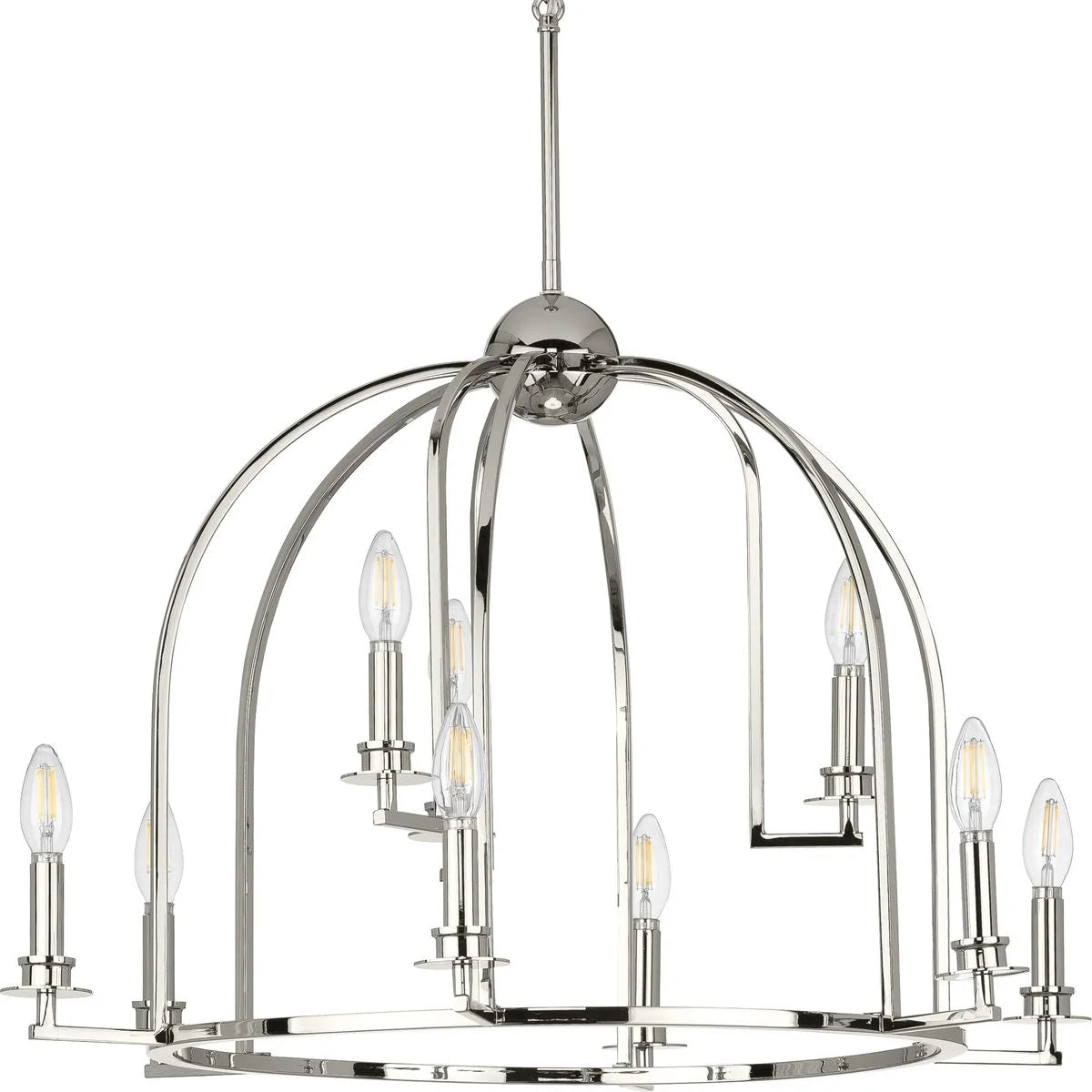 P400187-031-Progress Lighting-Seneca - Chandeliers Light - 9 Light in Farmhouse style - 30 Inches wide by 20.88 Inches high-Black Finish