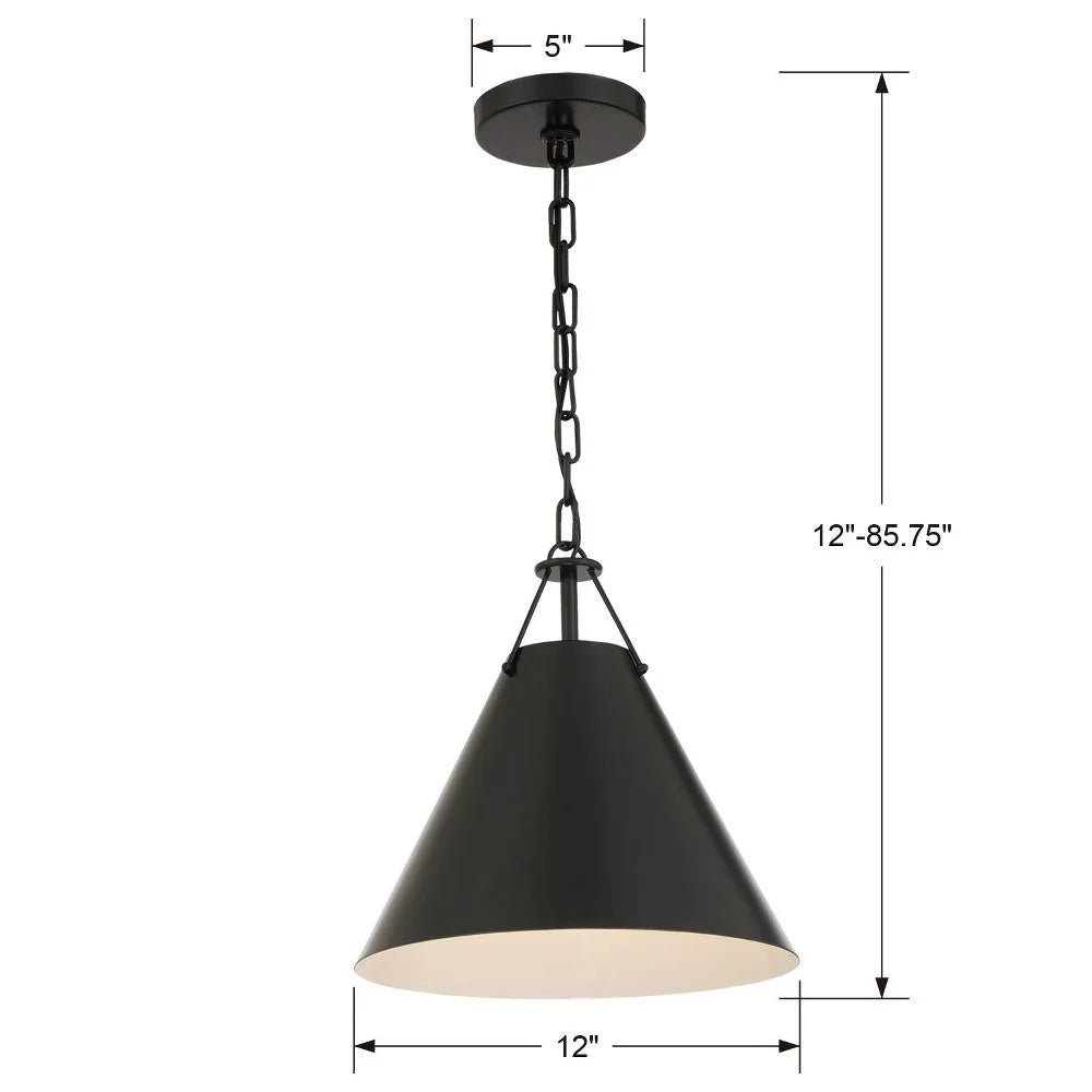 Crystorama Lighting - Pendant - Xavier - 1 Light Pendant-Matte Black Finish