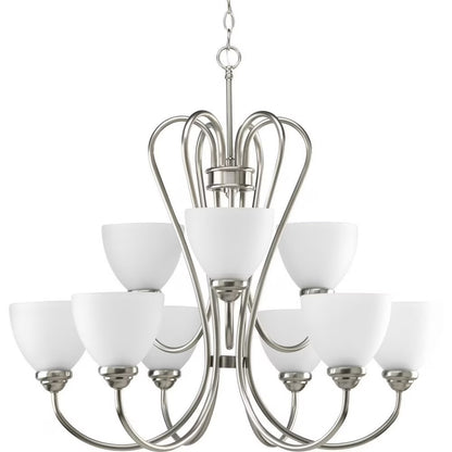 P4668-09-Progress Lighting-Heart - Chandeliers Light - 9 Light in Farmhouse style - 29.81 Inches wide by 27.75 Inches high-Brushed Nickel Finish