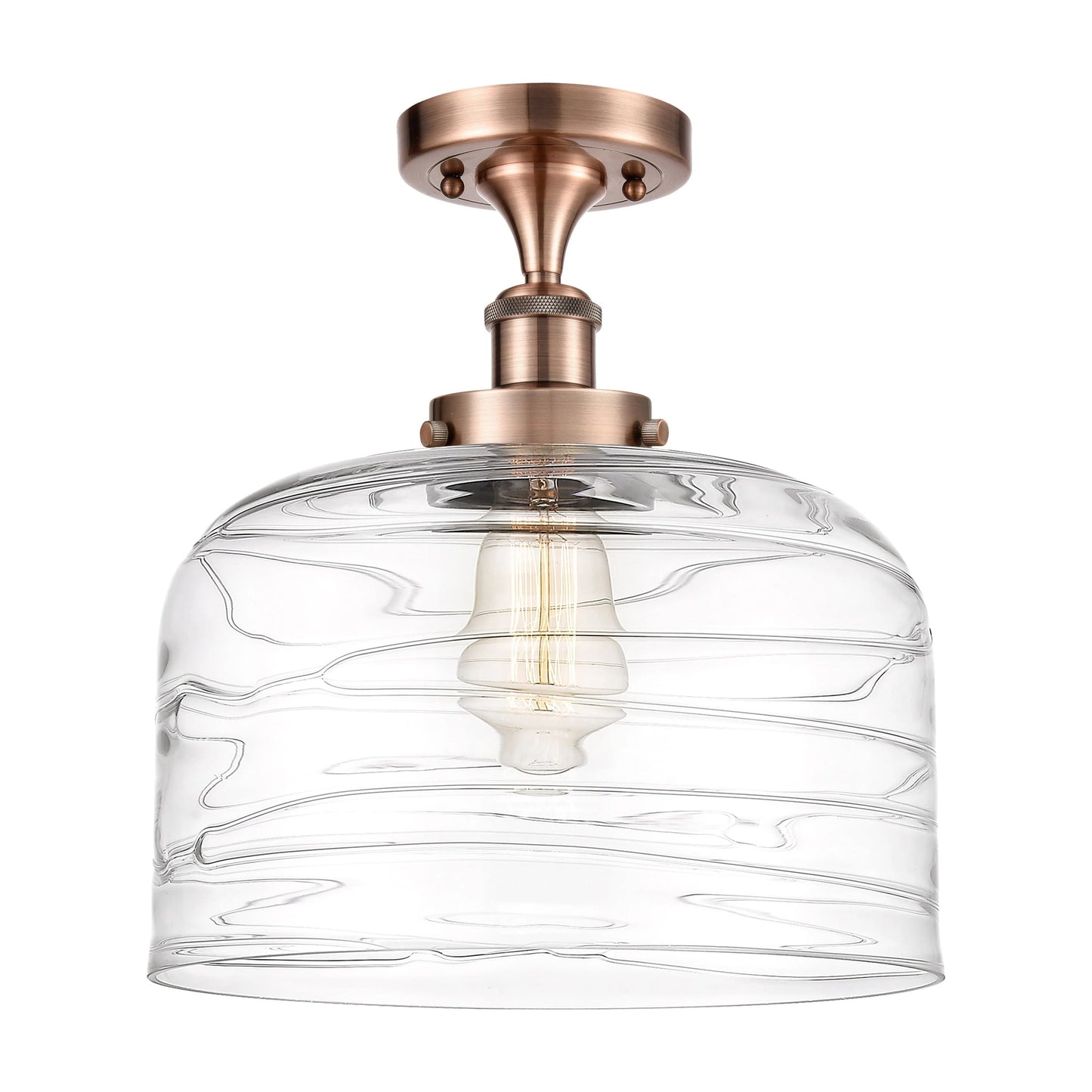 Innovations Lighting Ballston Urban Bell - 1 Light 12" Semi-Flush Mount Brushed Brass/Matte White