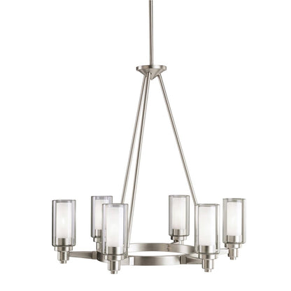 2344NI-Kichler Lighting-Circolo - 6 light Chandelier - with Soft Contemporary inspirations - 26.5 inches tall by 26 inches wide-Brushed Nickel Finish