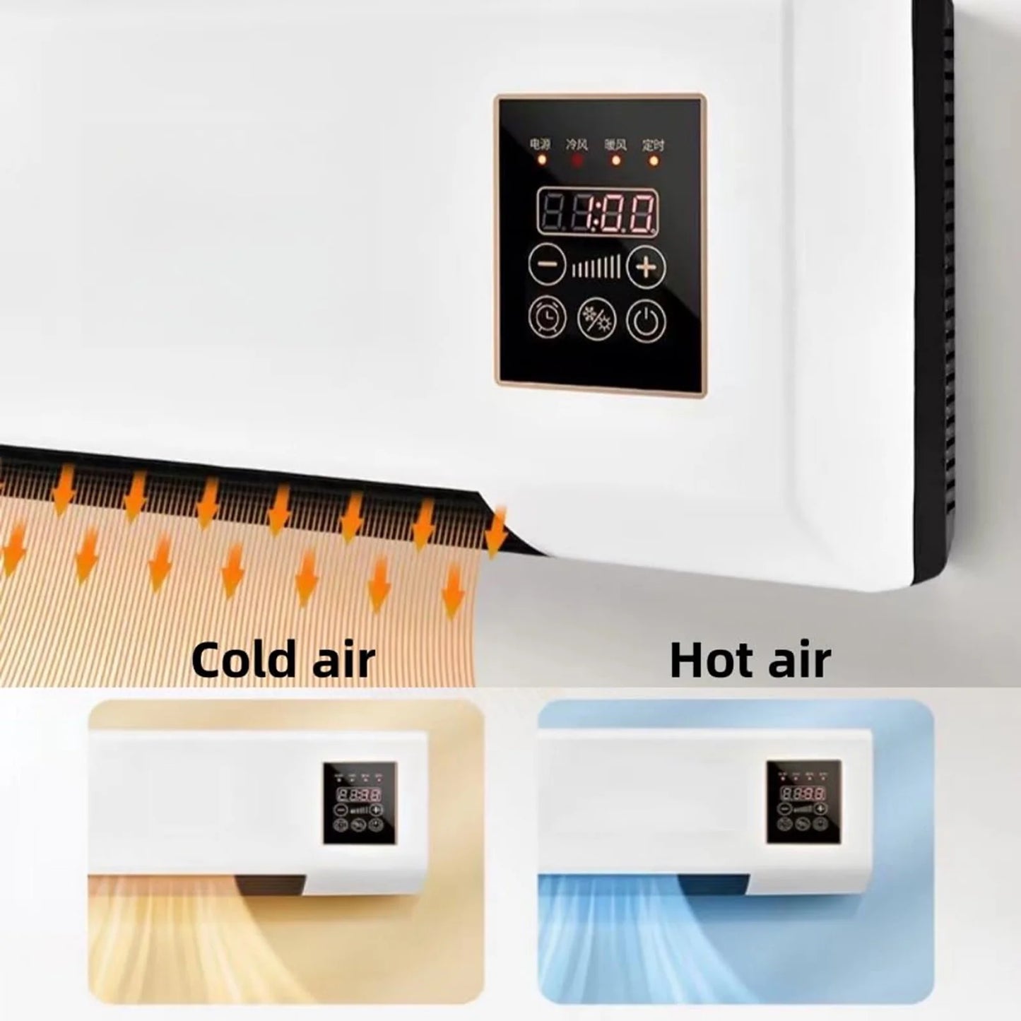 BUERCWS 6,000 btu Through-the-Wall Air Conditioners, Climafy Air Conditioning Split Max, 110v, Cools Up to 250 Sq.Ft., Quiet Operation, with Remote Control, Cooling and Heating, White