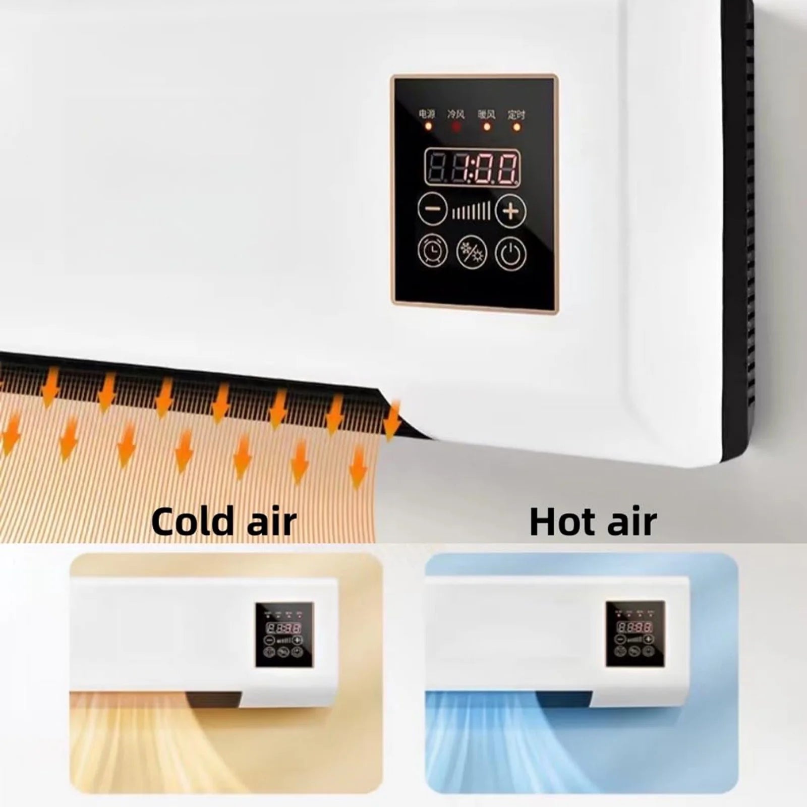 BUERCWS 6,000 btu Through-the-Wall Air Conditioners, Climafy Air Conditioning Split Max, 110v, Cools Up to 250 Sq.Ft., Quiet Operation, with Remote Control, Cooling and Heating, White