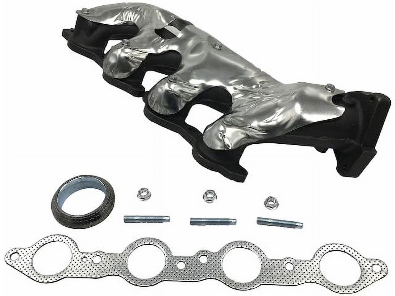 Right Passenger Side Exhaust Manifold Kit with Gasket, Seal, and Hardware - Compatible with 2002 - 2013 Chevy Silverado 1500 2003 2004 2005 2006 2007 2008 2009 2010 2011 2012