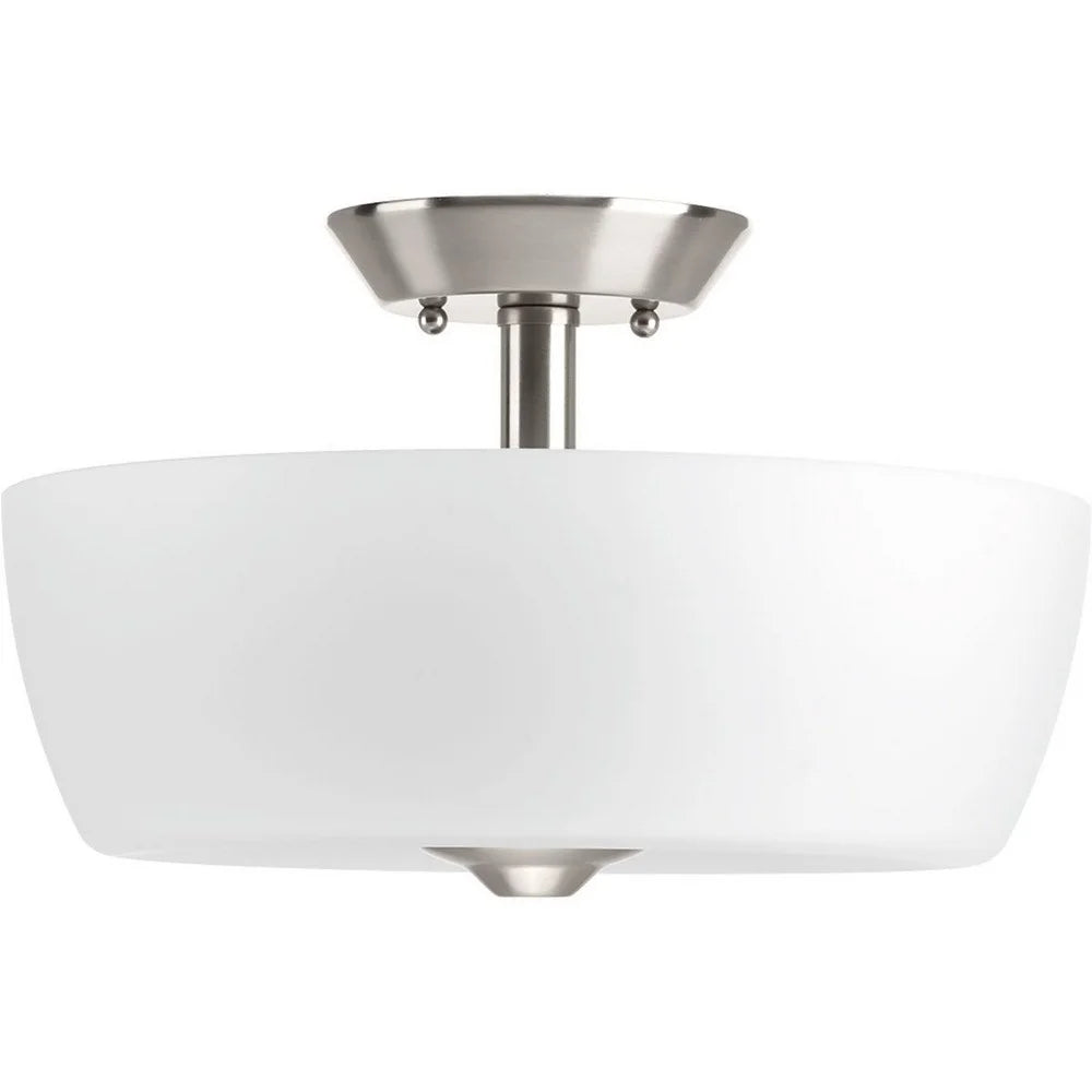 P350060-009-Progress Lighting-Leap - Close-to-Ceiling Light - 2 Light in Modern style - 14 Inches wide by 8.88 Inches high-Brushed Nickel Finish