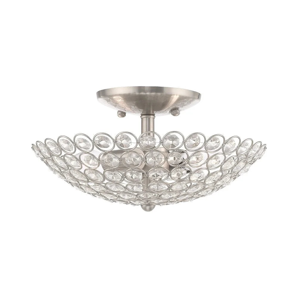 Livex Lighting - Cassandra - 2 Light Semi-Flush Mount in Glam Style - 11 Inches