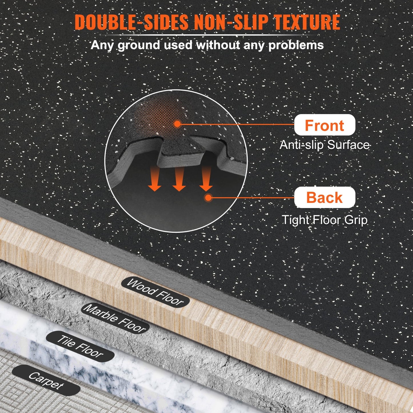 KFFKFF 25 Pieces 1/2 Inch Thick Gym Floor Mats, 24" x 24" EVA Foam and Rubber Surface Interlocking Gym Floor Mats, Covers 100 Square Feet, Home and Garage, Waterproof Puzzle Flooring for Gym