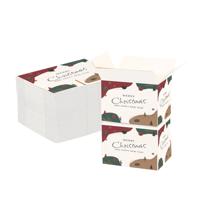 Ucanpack Christmas Boxes 12x12x3 inch - 50 Pack Abstract Xmas Printed Christmas Box Bulk - Holiday Shipping Box Made in USA Christmas Packaging Small Business