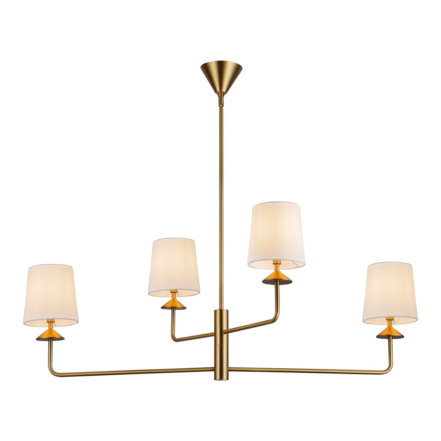 Alora Lighting Ch497445 Bridgette 4 Light 44" Wide Chandelier - Matte Black/White Linen