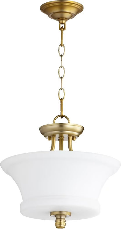 2922-13-86-Quorum Lighting-Rossington - 2 Light Dual Mount Pendant in Quorum Home Collection style - 13 inches wide by 13.5 inches high-Oiled Bronze