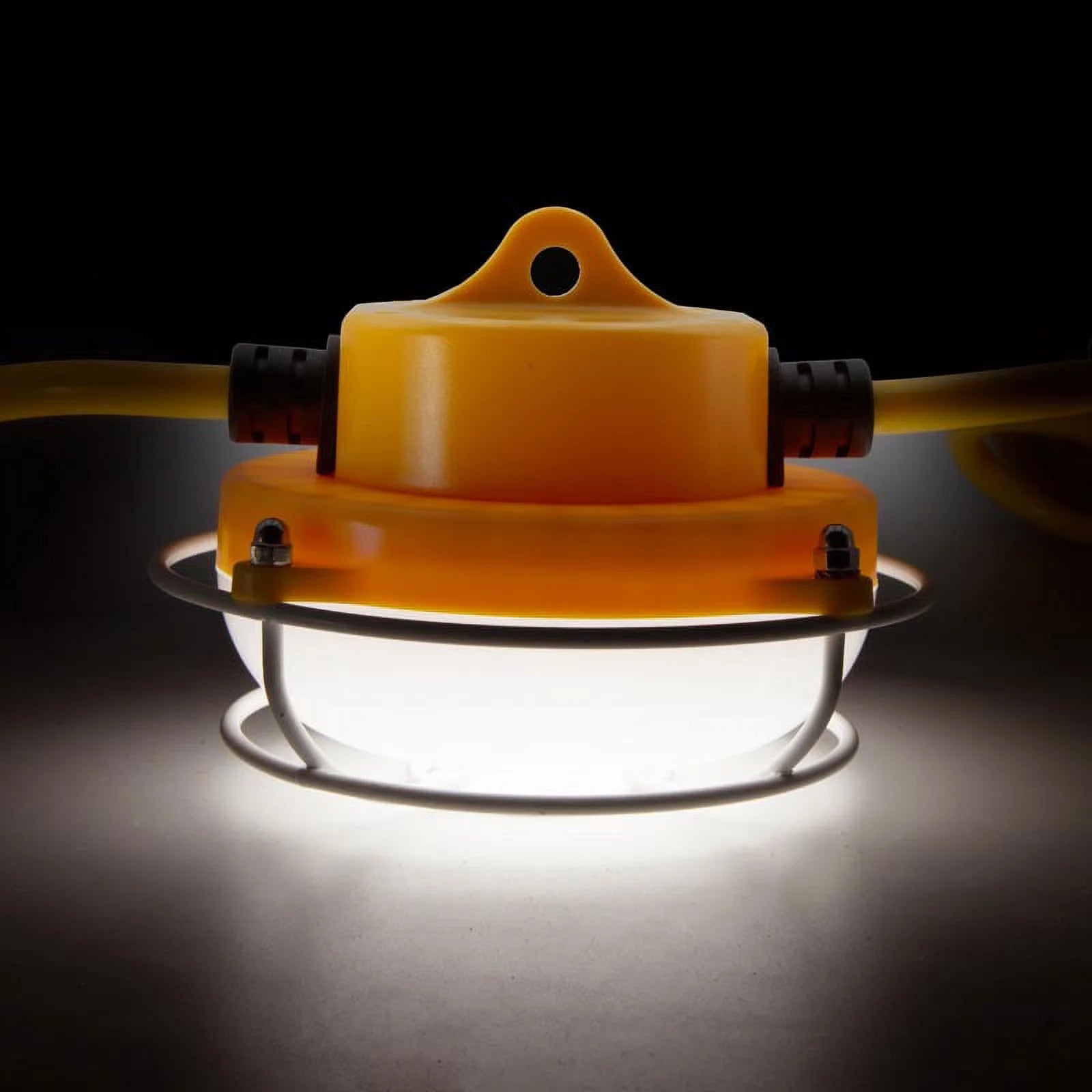 Maxxima Heavy Duty LED Construction String Light - 5,000 Lumens, 40 Watts, 50 Ft, Linkable, 5000K Daylight, IP65, Durable Fixture, Ideal for Portable Job Site or Shipyard Lighting Needs