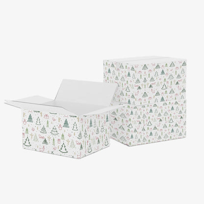 Ucanpack Christmas Boxes 8x8x4 inch - 100 Pack Winter Forest Printed Christmas Box Bulk - Holiday Shipping Box Made in USA Christmas Packaging Small Business