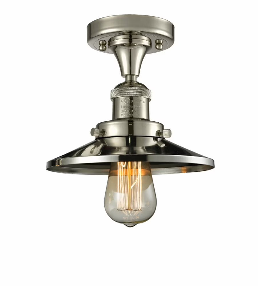 Innovations Lighting 517-1Ch Railroad Railroad 7" Wide Semi-Flush Ceiling Fixture - Bronze