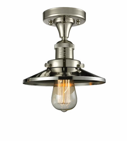 Innovations Lighting 517-1Ch Railroad Railroad 7" Wide Semi-Flush Ceiling Fixture - Bronze