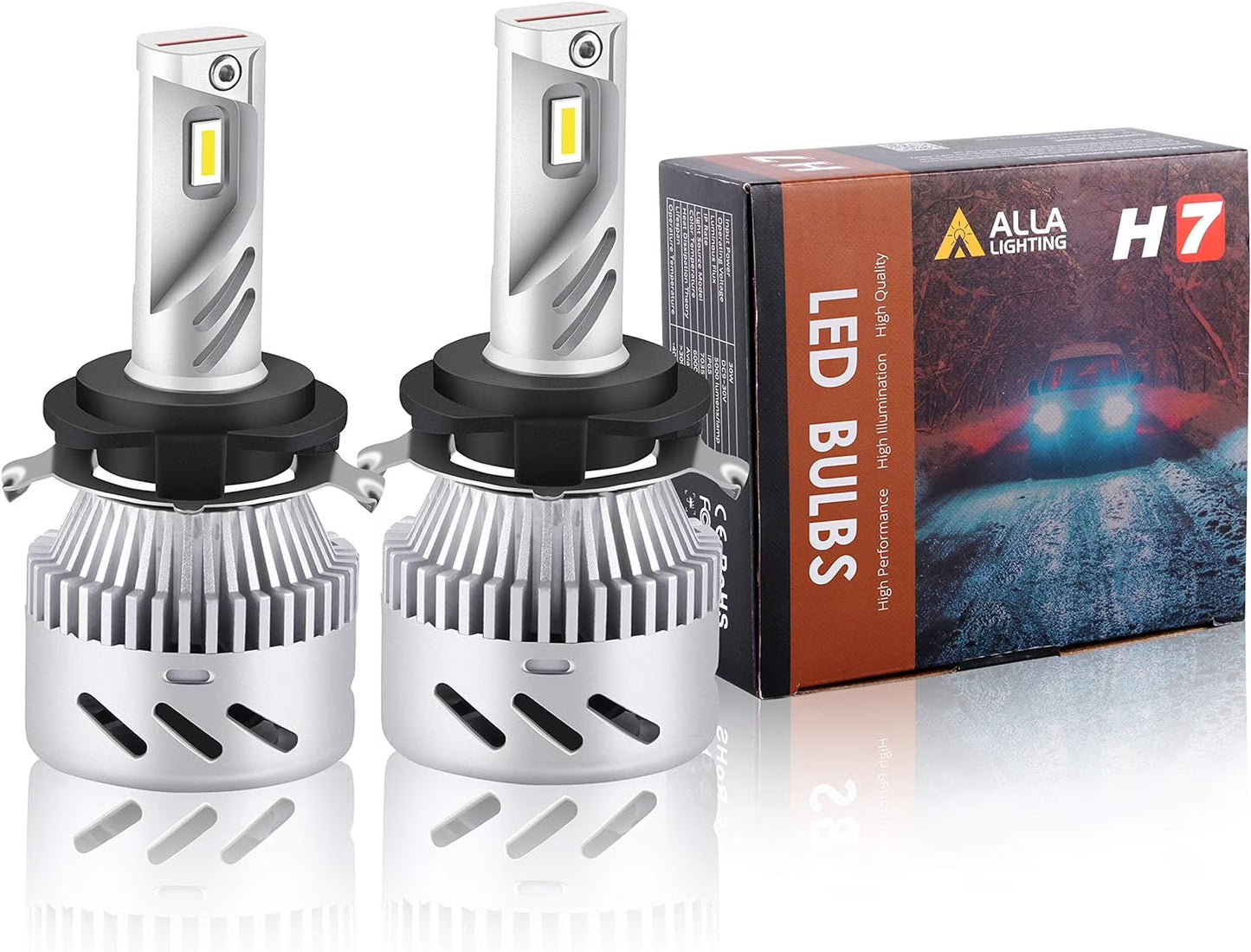 Alla Lighting Customized H7 LED Headlight Bulbs Low Beam Headlights Conversion Kits Bulbs for Volkswagen VW Passat, Golf, GTI, Tiguan, Plug-n-Play, 6000K Xenon White