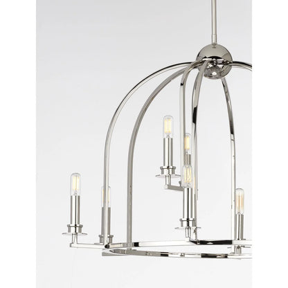P400187-031-Progress Lighting-Seneca - Chandeliers Light - 9 Light in Farmhouse style - 30 Inches wide by 20.88 Inches high-Black Finish
