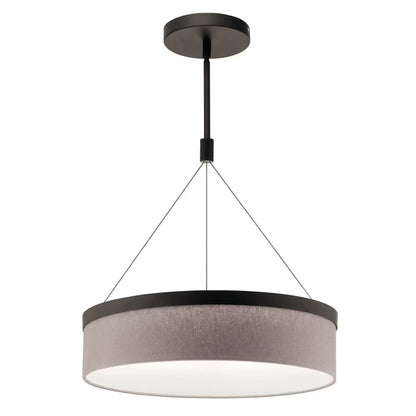 42297SNLED-Kichler Lighting-Mercel - Pendant 3 Light White Linen Fabric - with Transitional inspirations - 18.5 inches tall by 18.5 inches wide-Satin