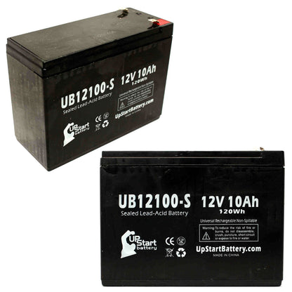 2 Pack 12V 10Ah Battery Replacement for Neuton Mowers CE5 Lawn Mower, Razor E300, MX350 Scooter - UB12100-S Sealed Lead Acid Battery (AGM, SLA)