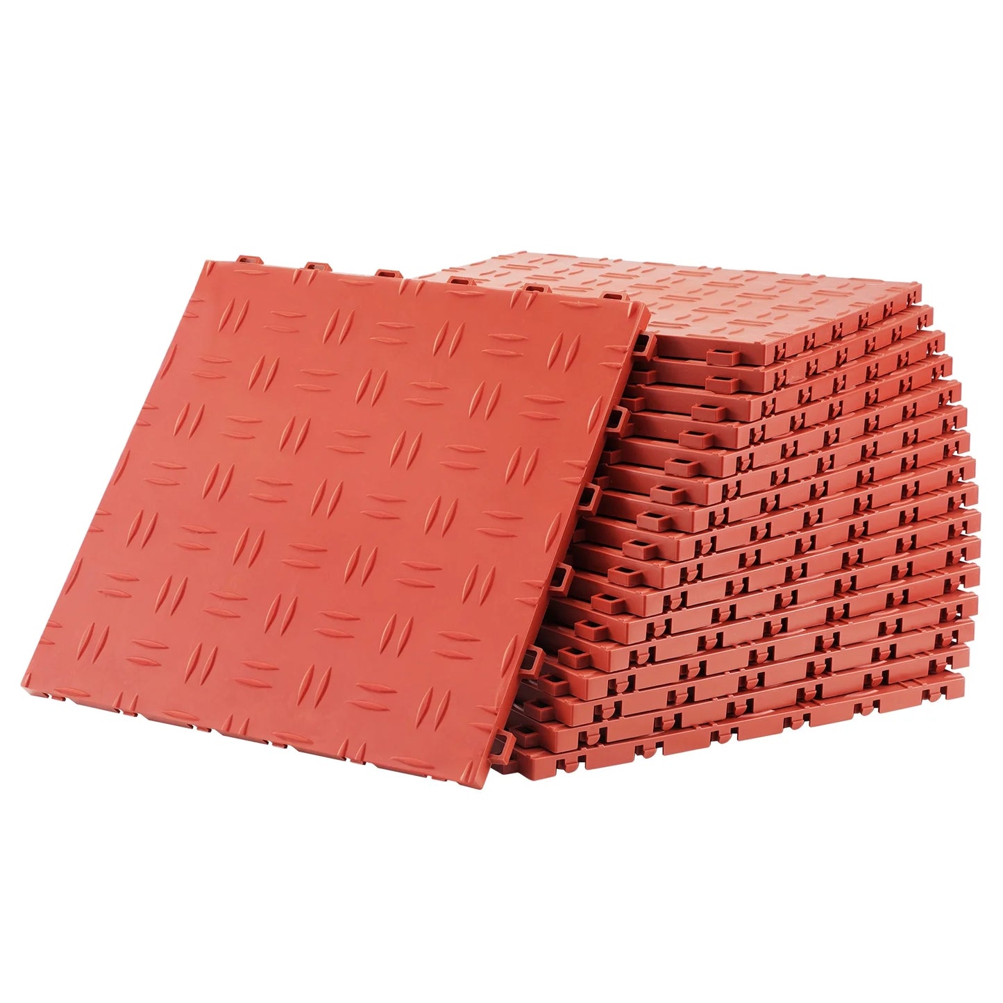 KFFKFF 50 Pack Garage Tiles Interlocking 12x12 Inch Garage Floor Tiles Red