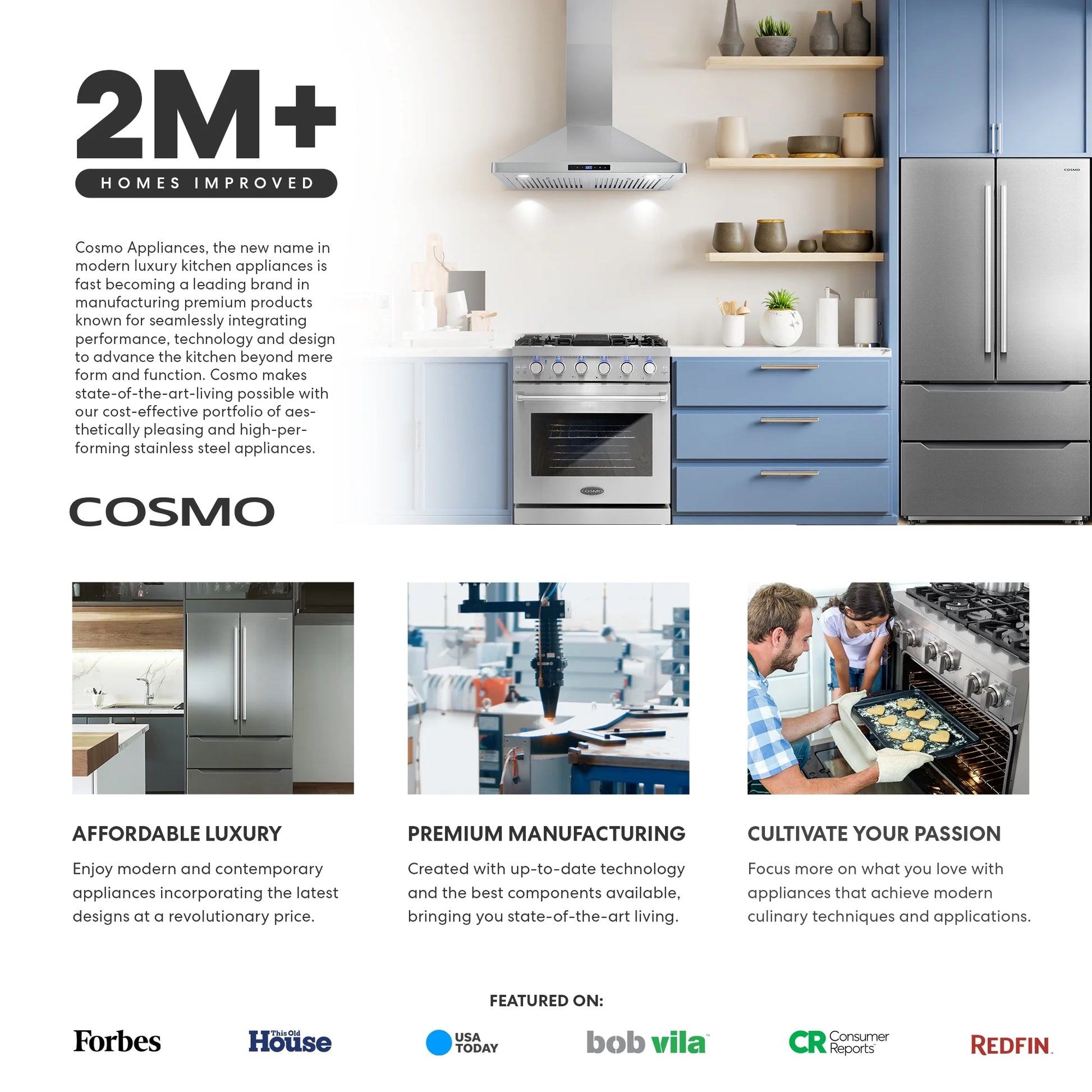 Cosmo 30 in. Ducted Range Hood in Stainless Steel with Touch Controls, LED Lighting and Permanent Filters