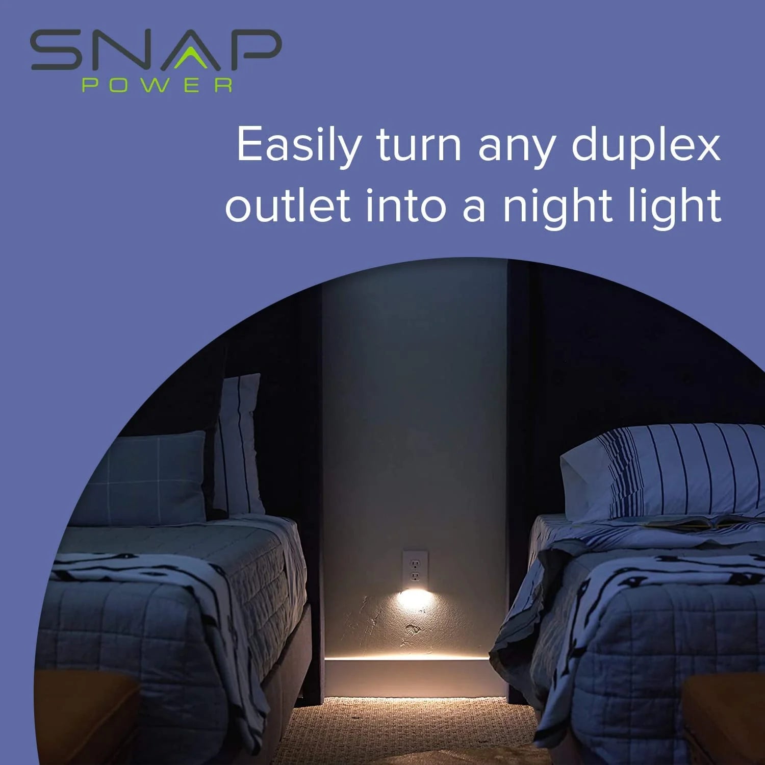 6 Pack - SnapPower GuideLight 2 [For Duplex Outlets] - Replaces Plug-In Night Light - Electrical Receptacle Wall Plate With LED Night Lights - Auto On/Off Sensor - (Duplex, White)