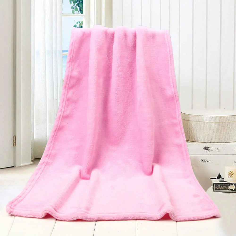 Naughtyhood Christmas Home Textiles 50X70CM Fashion Solid Soft Throw Kids Blanket Warm Coral Plaid Blankets Flannel Clearance sale