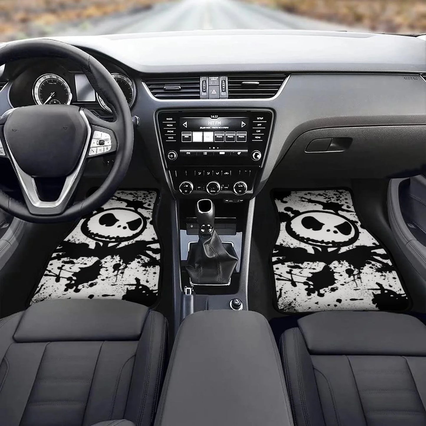 The Nightmare Before Christmas Jack Skellington Car Floor Mat Set 4-Piece Front/Rear Auto Foot Mats Carpet Universal Fit Sedans Coupes SUV Truck
