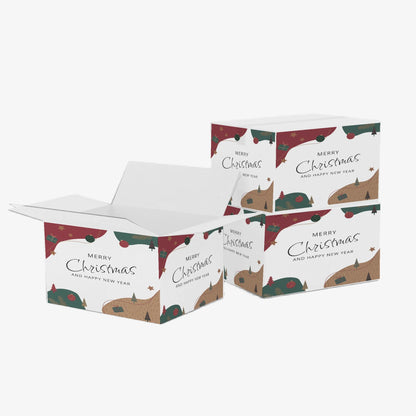 Ucanpack Christmas Boxes 12x12x3 inch - 50 Pack Abstract Xmas Printed Christmas Box Bulk - Holiday Shipping Box Made in USA Christmas Packaging Small Business