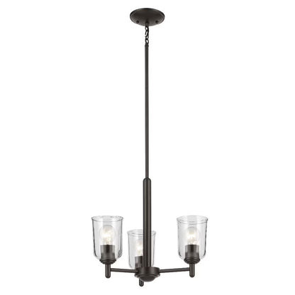 43670BK-Kichler Lighting-Shailene - 3 light Mini Chandelier - 17.5 inches wide-Black Finish -Traditional Installation