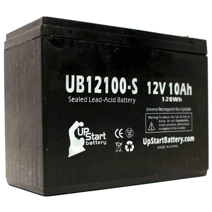 2 Pack 12V 10Ah Battery Replacement for Neuton Mowers CE5 Lawn Mower, Razor E300, MX350 Scooter - UB12100-S Sealed Lead Acid Battery (AGM, SLA)