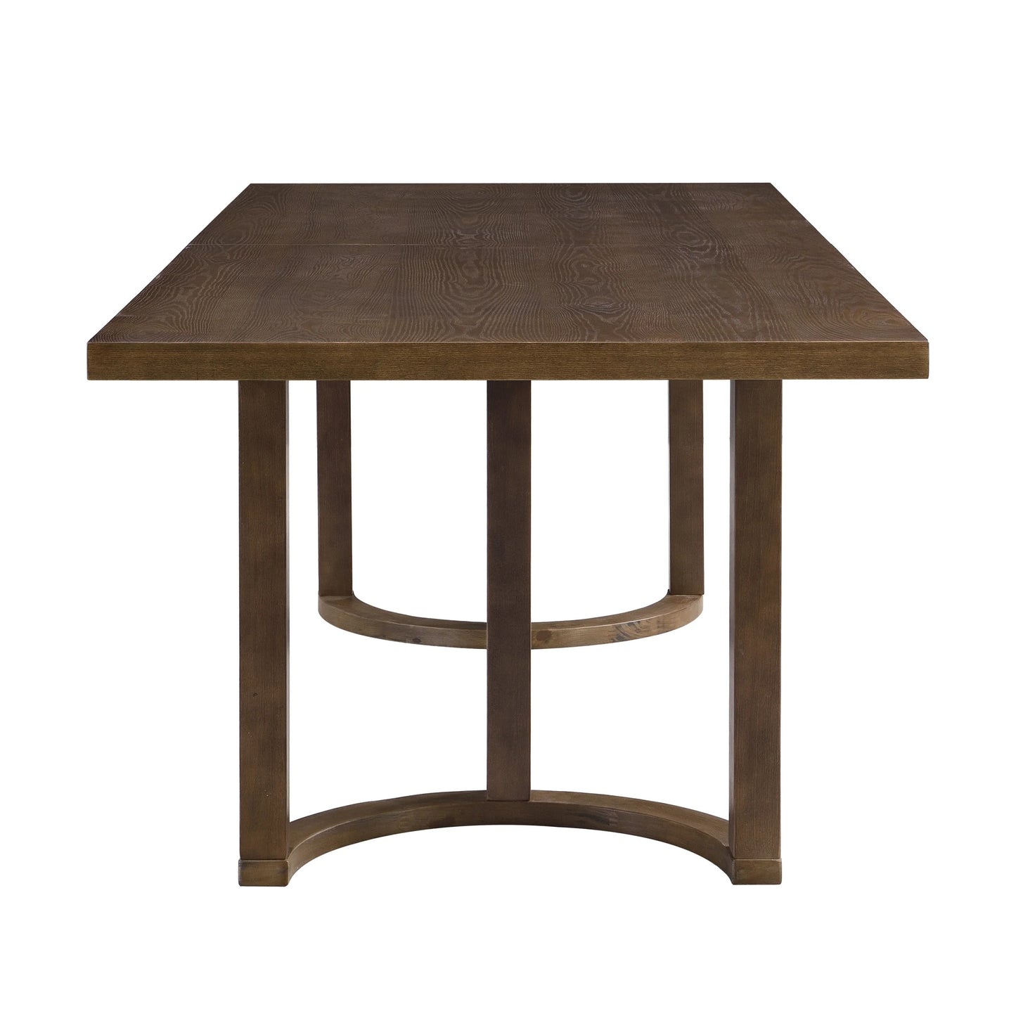 Christopher Knight Home 7-Piece Dining Set with 95" Wood Table, Curved Back Upholstered Armchairs, Walnut & Beige