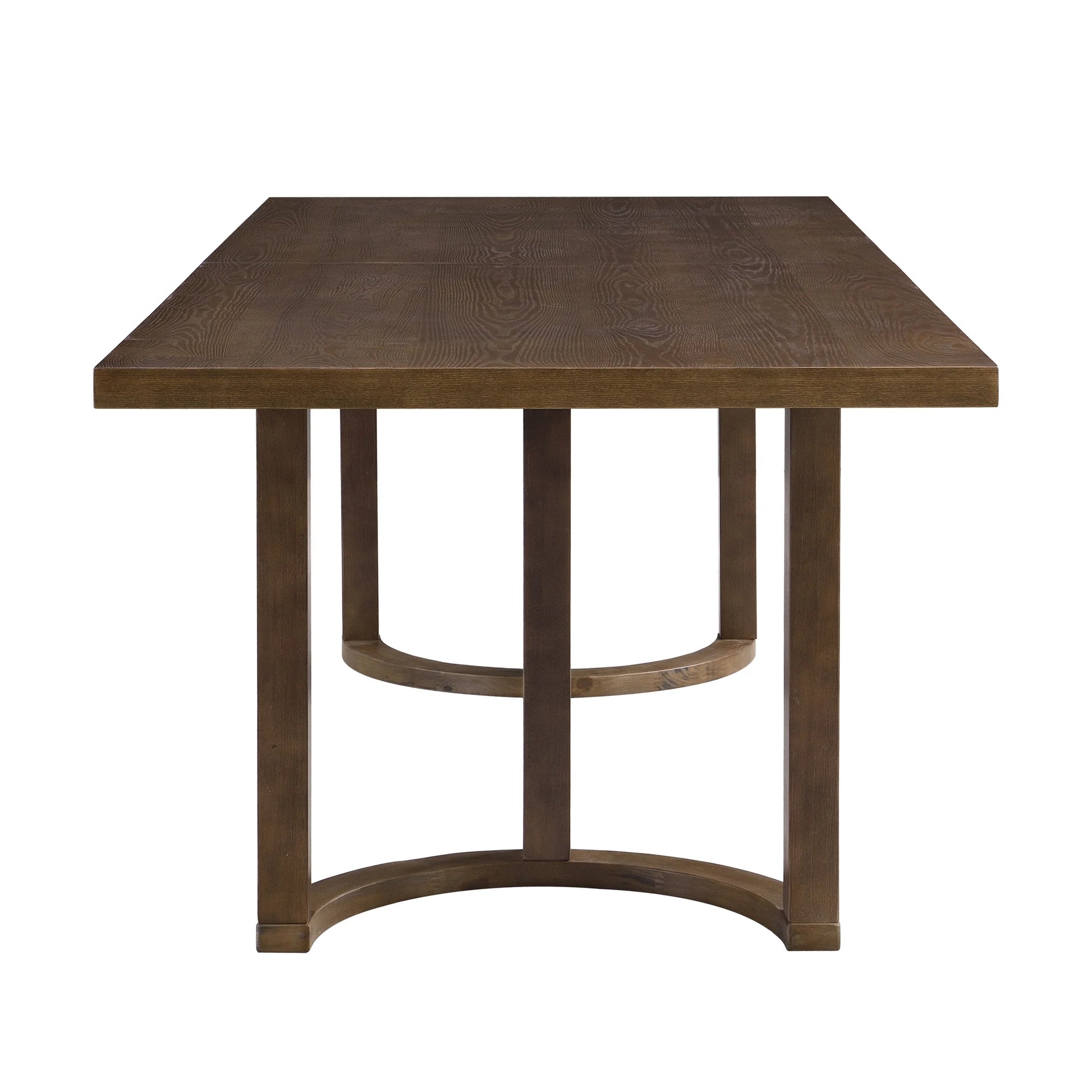 Christopher Knight Home 7-Piece Dining Set with 95" Wood Table, Open-Back Upholstered Armchairs, Walnut+Beige