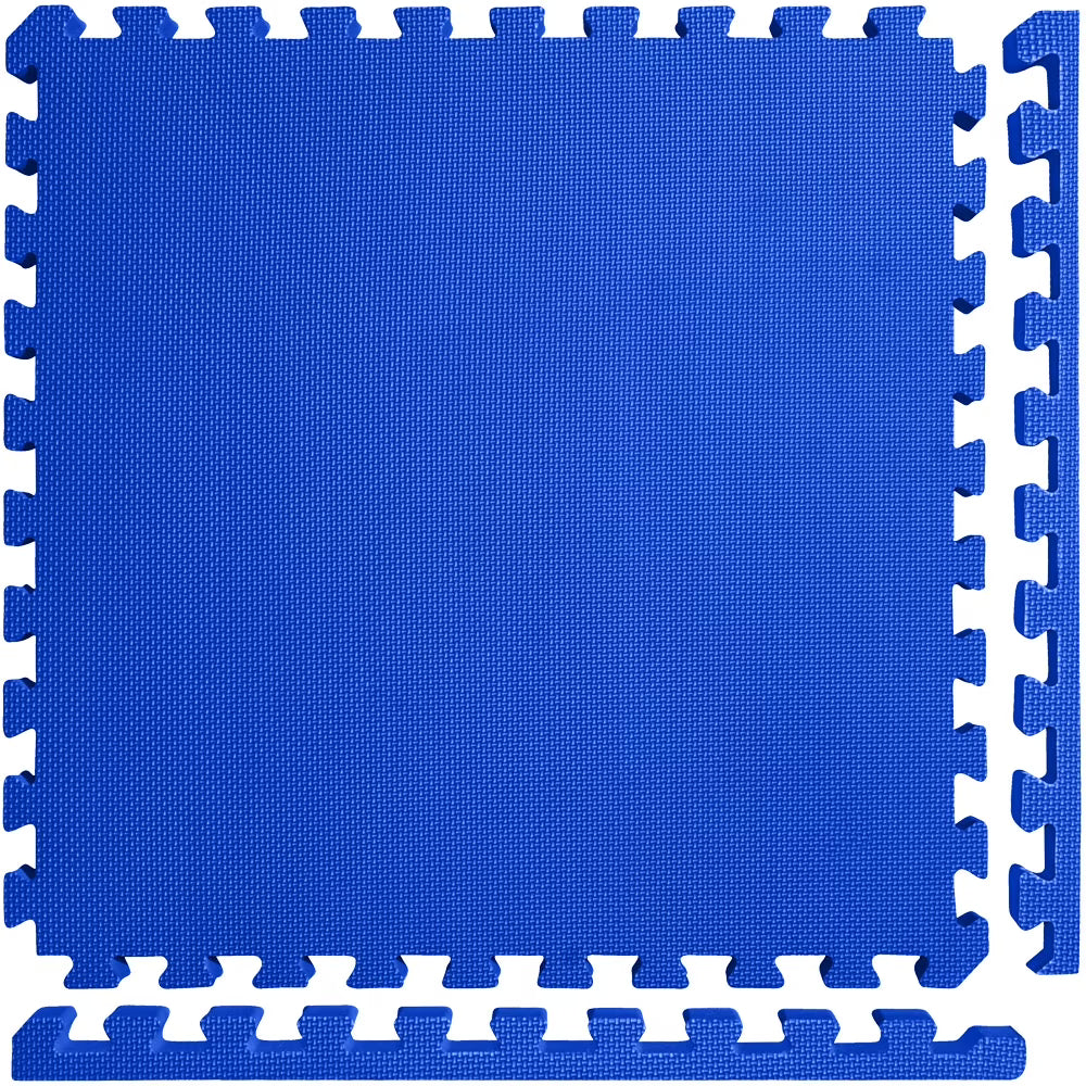 Meister X-THICK 1.5" Interlocking EVA Foam Mats - 2X Cushion for Wrestling, MMA Takedowns & Gymnastics - 2'x2' Tiles - Black - 10 Tiles (40 Sqft)