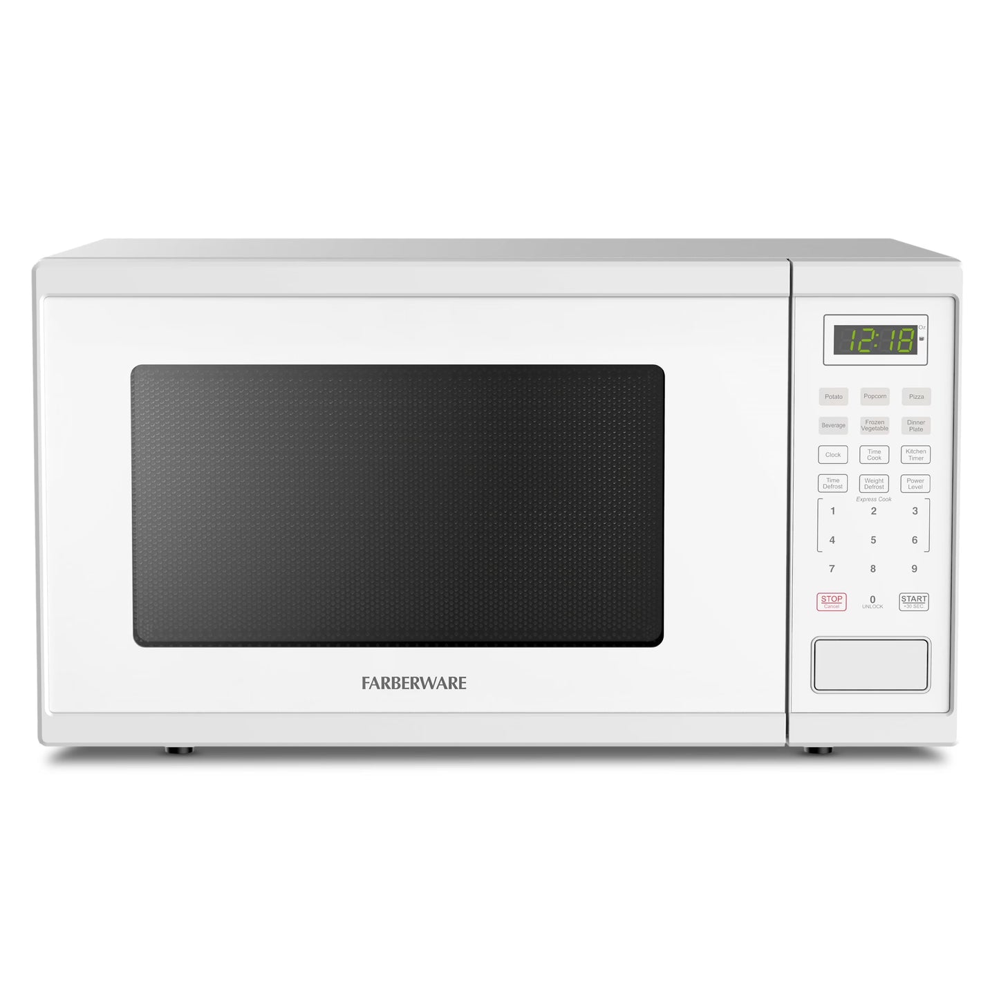 Farberware Countertop Microwave Ov 1100 Watts, 2.2 cu ft - Smart Sensor With LED Lighting and Child Lock - Perfect for Apartments and Dorms - Easy Clean Black Interior, Stainless Steel