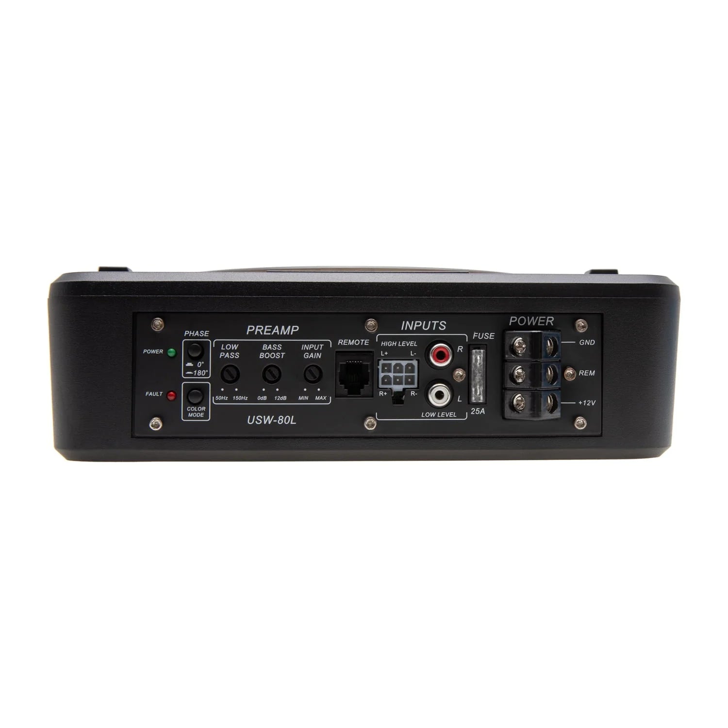 Power Acoustik Low Profile 8" Car Subwoofer Enclosure with 600W Class D Amplifier & LED Lighting
