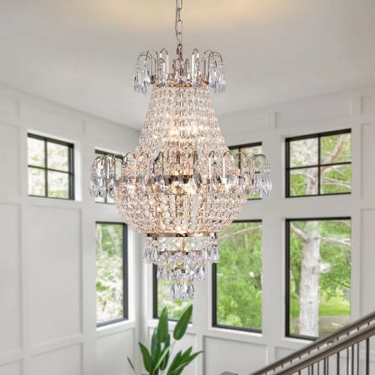 ACE-LIGHTS,16.9" Gold Crystal Chandeliers,Large Contemporary Luxury Ceiling Lighting for Living Room,Bedroom,Dining Room,Kitchen Island,Hallway(Golden)