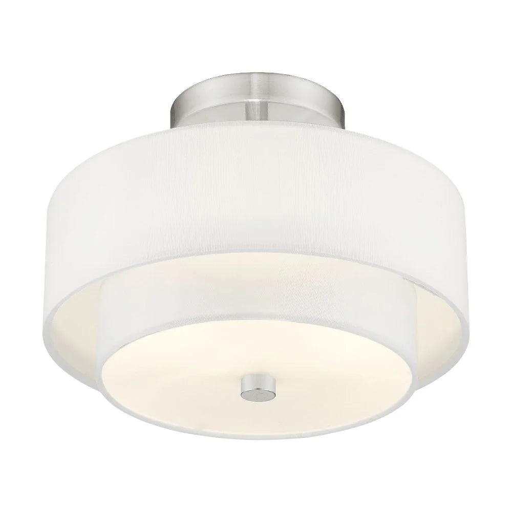 Livex Lighting Claremont Ceiling Mount in Brushed Nickel