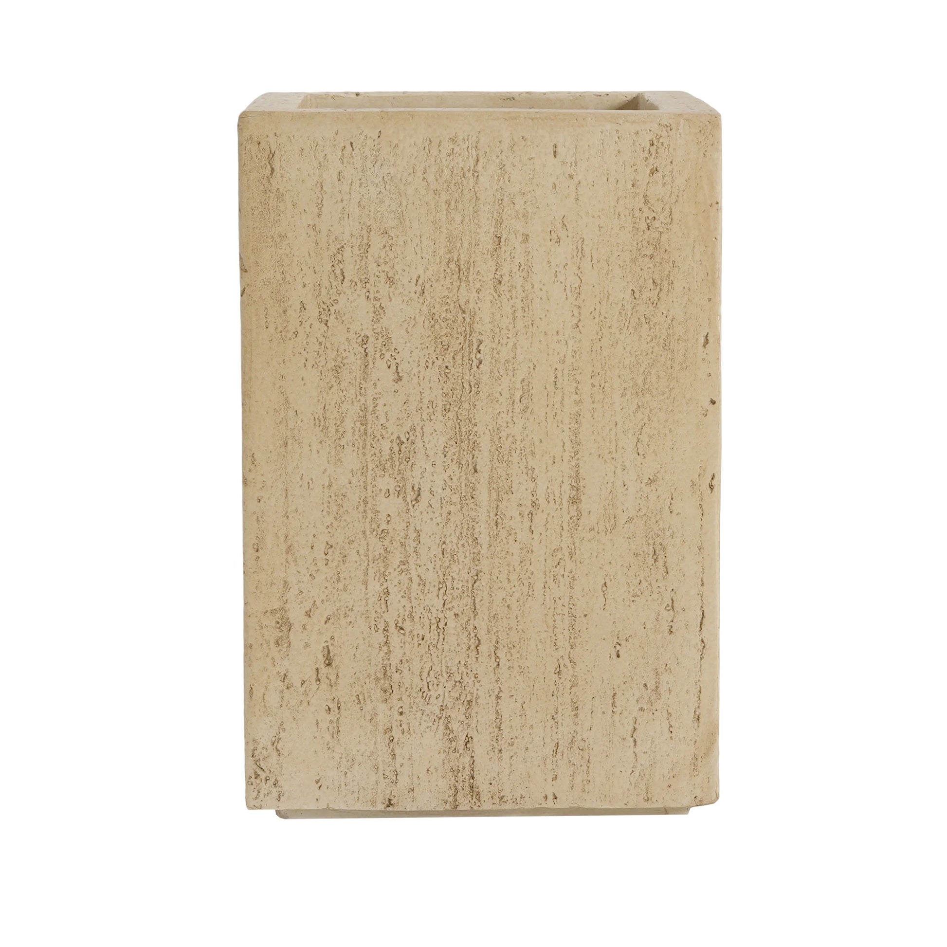 Christopher Knight Home Minimalist 27" H MGO Plant Box, Square Design, Indoor/Outdoor, Travertine Beige