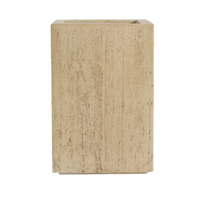Christopher Knight Home Minimalist 27" H MGO Plant Box, Square Design, Indoor/Outdoor, Travertine Beige