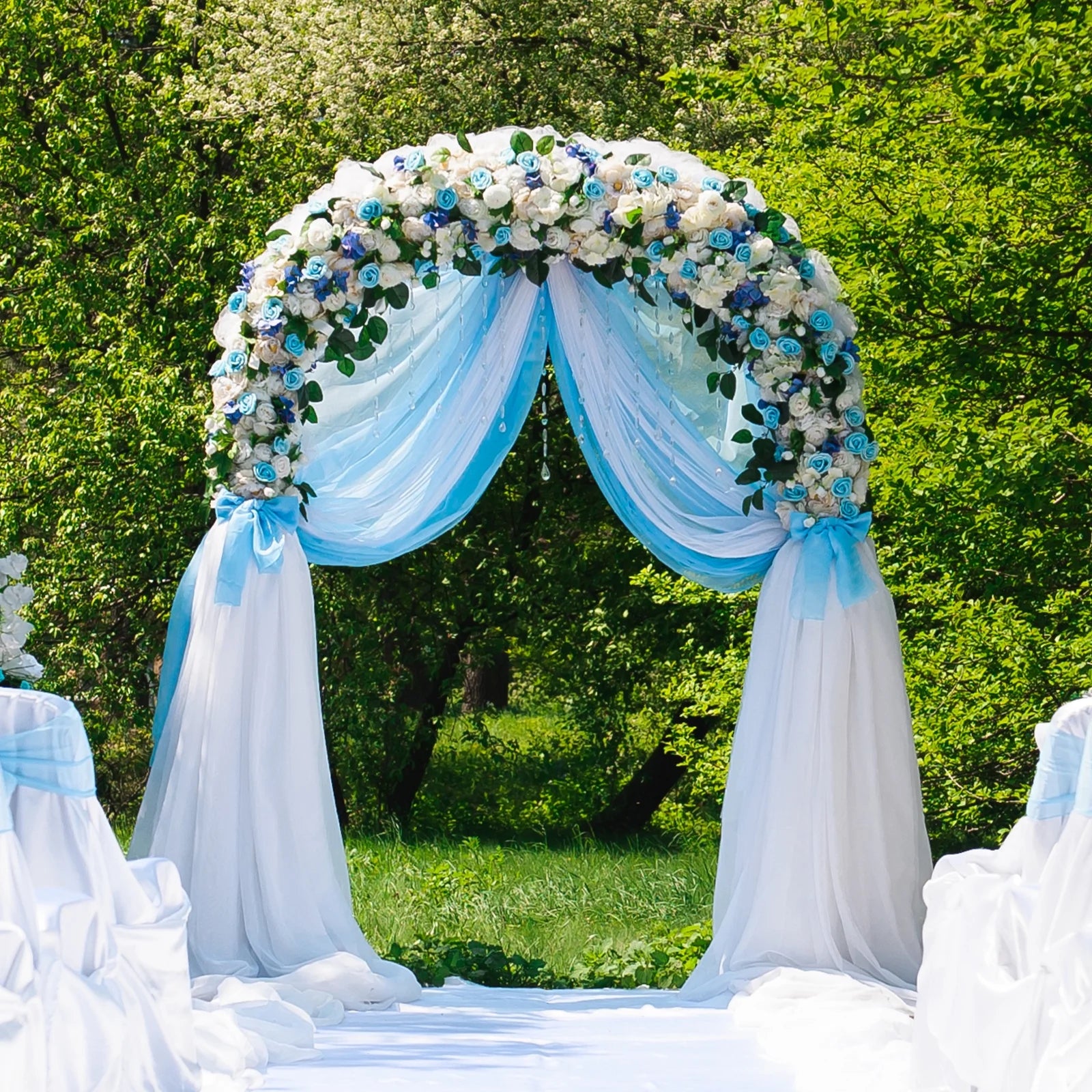 Ktaxon Garden Arbor, Arch Archway for Wedding Ceremony Party, Steel Garden Trellis for Plant Climbing, Christmas Garden Decorations Pergola for Garden, Backyard, Lawn