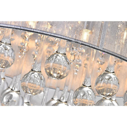 CWI Lighting Water Drop 4 Light Drum Shade Metal Flush Mount in Chrome