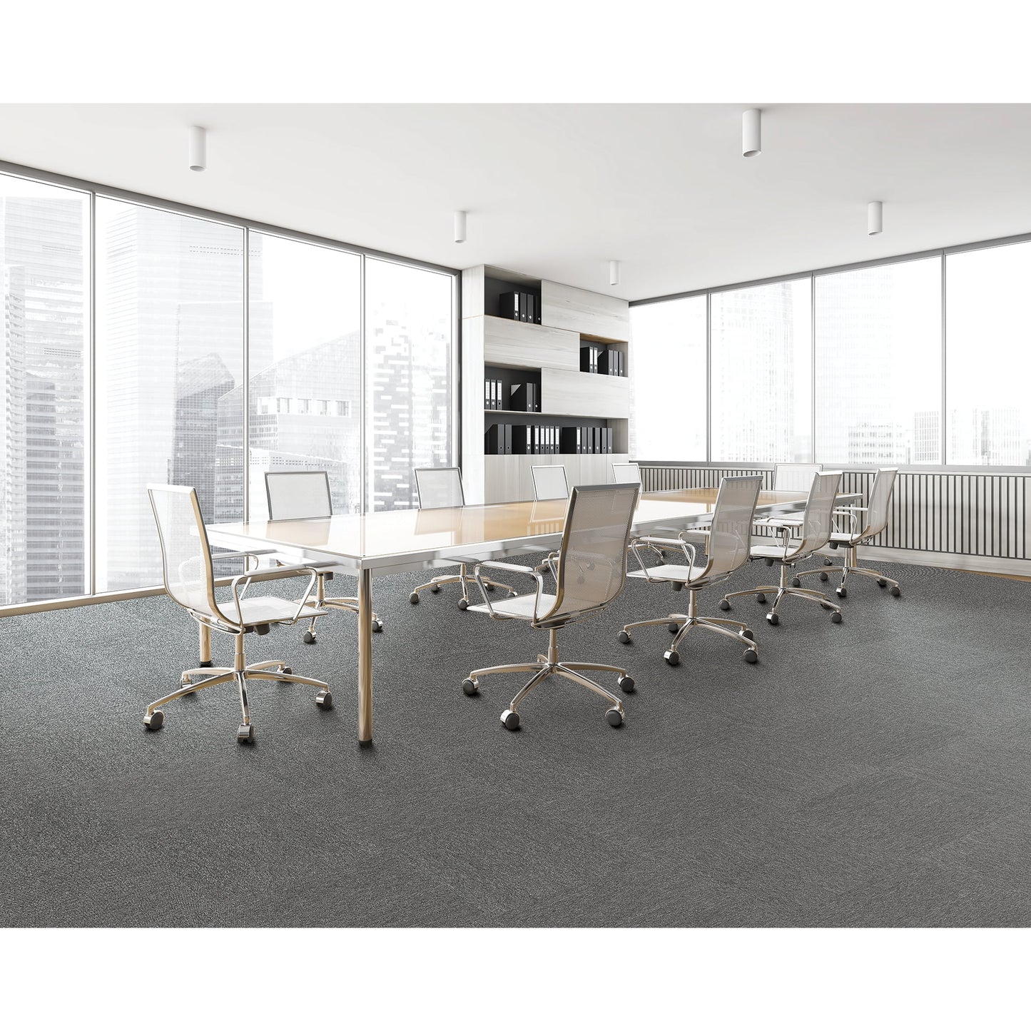 Mohawk Basics 24" x 24" Carpet Tile with EnviroStrand PET Fiber in Iron (96 sq ft per carton)