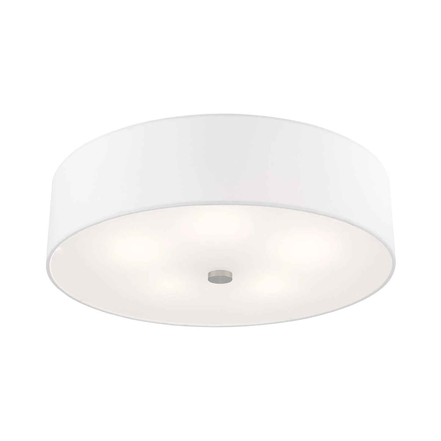 Livex Lighting Meridian 9" 5-Light Metal & Fabric Semi Flush in Satin Brass